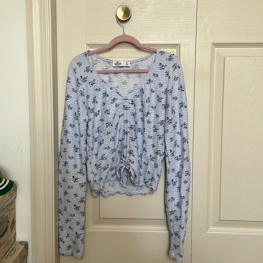 Hollister Floral Long-sleeve Adjustable Top